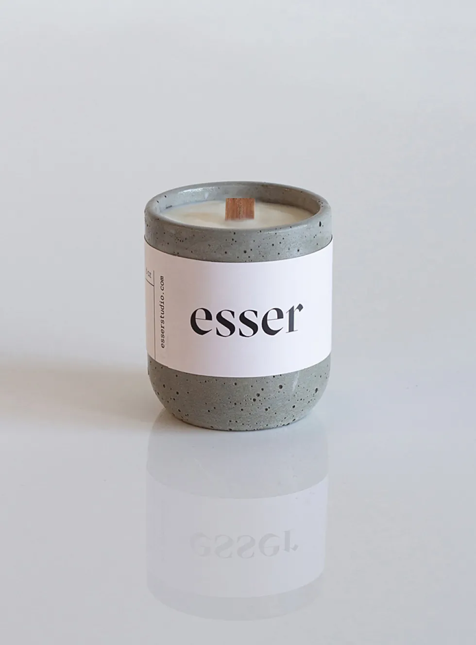 Candle in a reusable cement jar