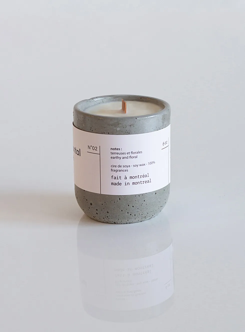 Candle in a reusable cement jar