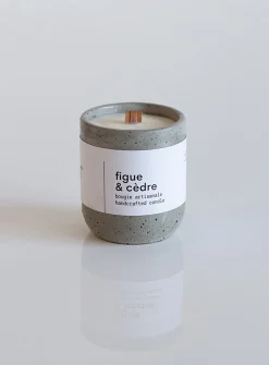 Candle in a reusable cement jar
