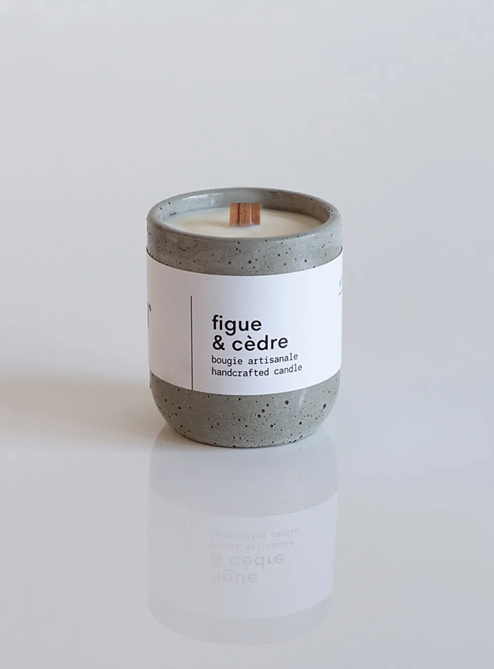Candle in a reusable cement jar