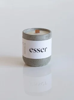 Candle in a reusable cement jar