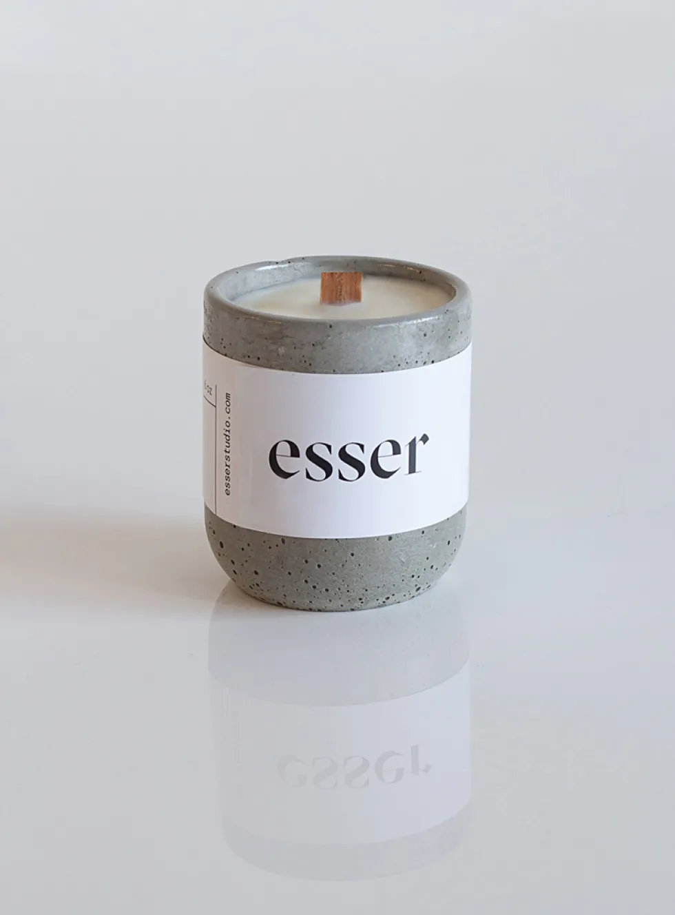 Candle in a reusable cement jar