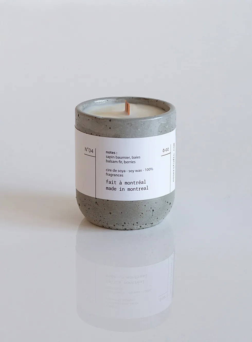 Candle in a reusable cement jar