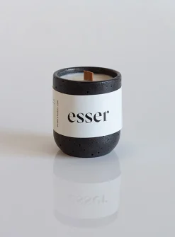 Candle in a reusable cement jar
