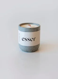 Candle in a reusable cement jar