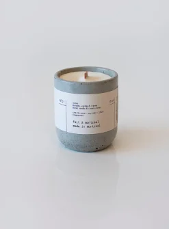 Candle in a reusable cement jar