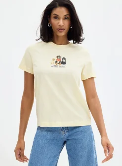 Canine drawing pure organic cotton T-shirt