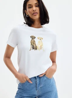 Canine drawing pure organic cotton T-shirt