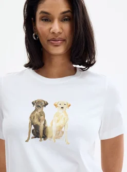 Canine drawing pure organic cotton T-shirt