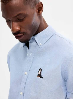 Canine embroidery Oxford shirt