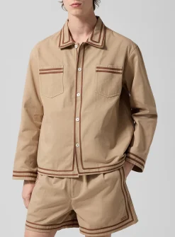 Canteen contrast piping structured overshirt