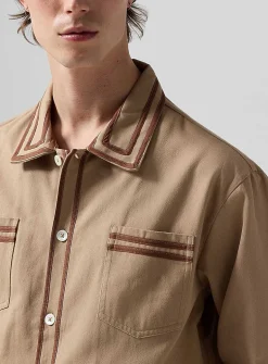 Canteen contrast piping structured overshirt