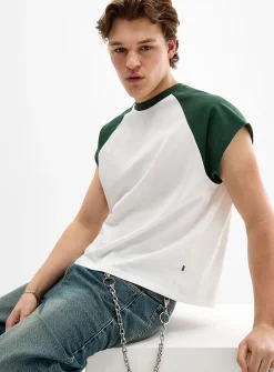 Cap-sleeve baseball T-shirt