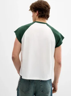 Cap-sleeve baseball T-shirt
