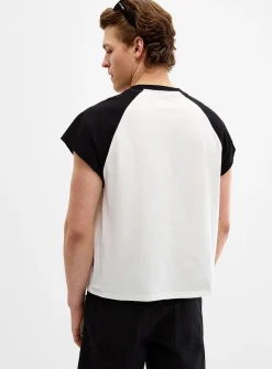 Cap-sleeve baseball T-shirt