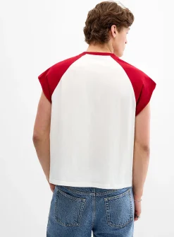 Cap-sleeve baseball T-shirt