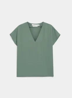 Cap-sleeve flowy blouse