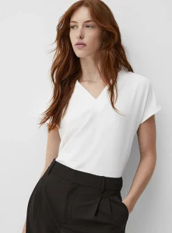 Cap-sleeve flowy blouse