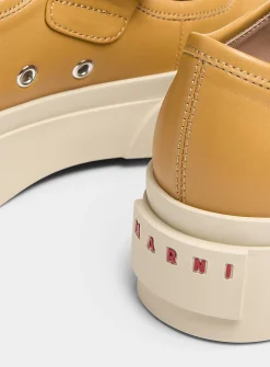 Caramel leather platform Mary Janes