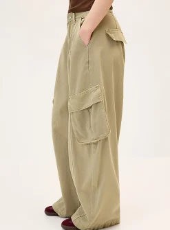 Cargo barrel-leg pant