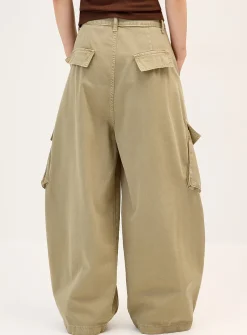Cargo barrel-leg pant