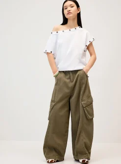 Cargo barrel-leg pant