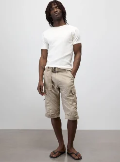 Cargo-pocket belted Bermudas