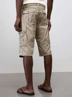 Cargo-pocket belted Bermudas