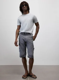 Cargo-pocket belted Bermudas