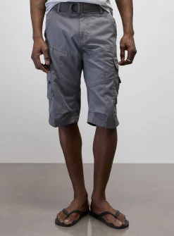 Cargo-pocket belted Bermudas