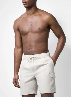 Cargo-pocket long swim trunk