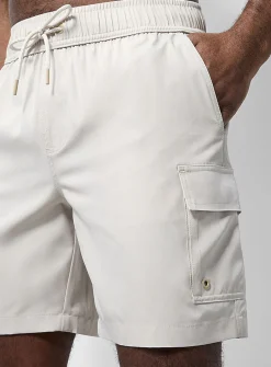 Cargo-pocket long swim trunk