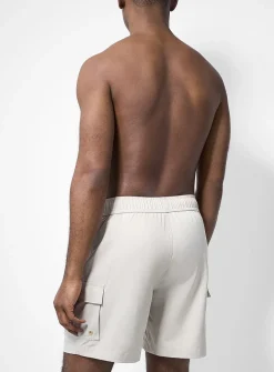 Cargo-pocket long swim trunk