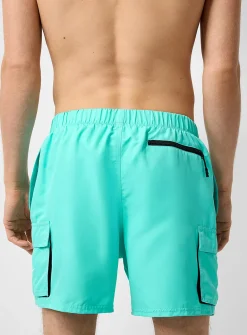 Cargo-pocket swim trunk