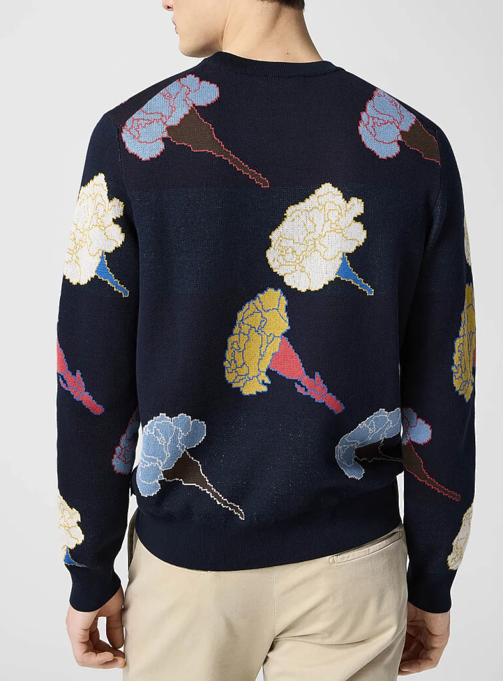 Carnation jacquard sweater