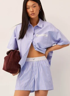 Caro pinstriped poplin boxy-fit shirt