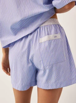 Caro pinstriped poplin boxer-style short