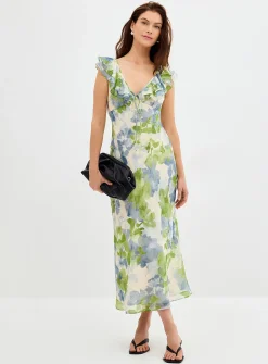 Carrie ruffled watercolour garden dress
