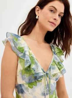 Carrie ruffled watercolour garden dress