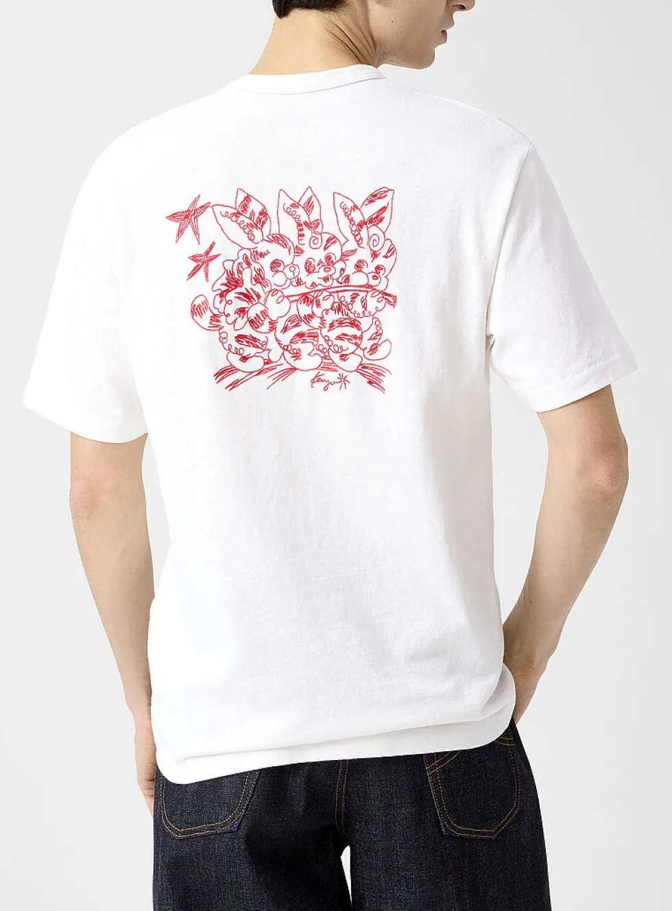 Cartoon animals embroidered T-shirt