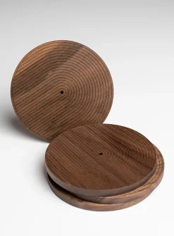 Carved wood coasters