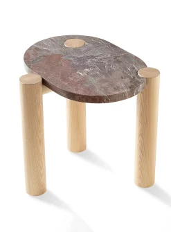 Cascapedia oblong marble geo side table