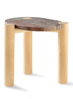 Cascapedia oblong marble geo side table