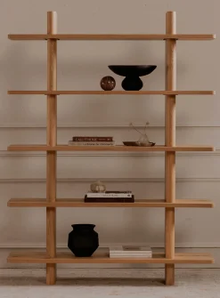 Casey large rustic oak bookcase
