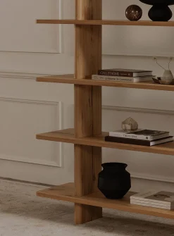Casey large rustic oak bookcase