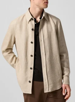 Cashmere and linen overshirt