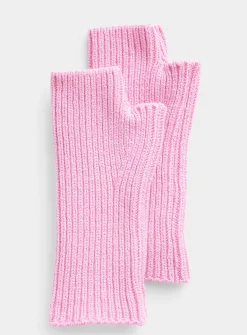 Cashmere and merino fingerless mittens