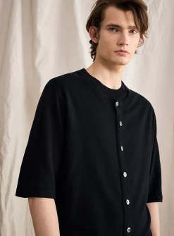 Cashmere-blend short-sleeve cardigan