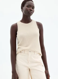 Casual linen-blend sweater vest