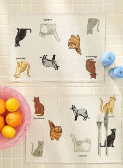 Cat group tapestry placemats